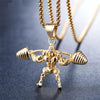 Weightlifting Pendant Fitness Necklace