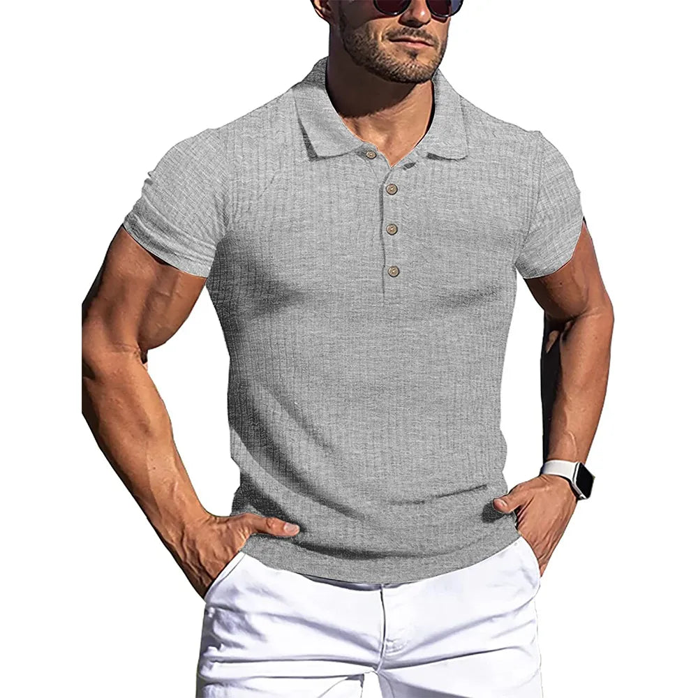 Elevate Your Style &amp; Performance: The Ultimate Men's Physique Fashion Fitness Leisure Polo Shirt