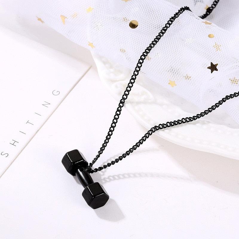 New Arrival Dumbbell Fitness Chain Necklace For Women Men Bodybuilding Gym Barbell Necklaces Fitness Jewelry Gifts - Diamond Cut Muscle