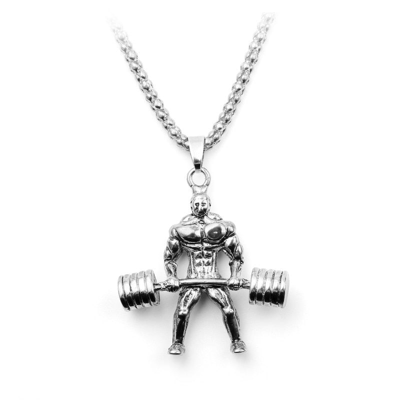 Classic Bodybuilding Powerlifting Barbell Pendant Chain