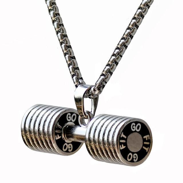 Bodybuilding Dumbbell Pendant | Crossfit Barbell Necklace | Fitness Jewelry - Diamond Cut Muscle